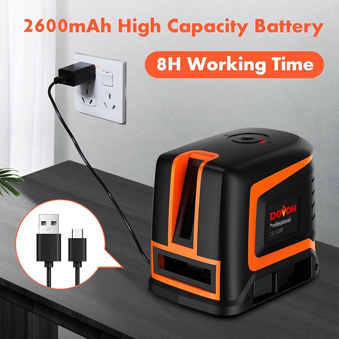 Rechargeable Laser Level Self Leveling Cross Line, C2-120G | Green Beam - Image 4