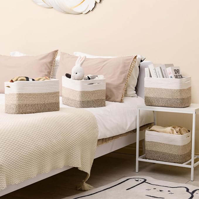 ICERZCZ Shelf Baskets for Organizing, Storage Baskets for Shelves, Woven - Image 6