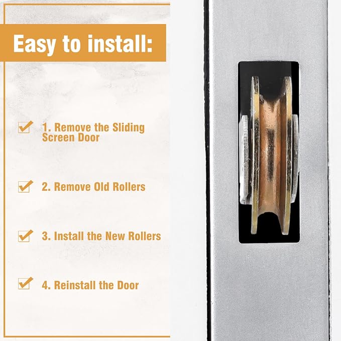 Threlaco 4 Pack Screen Door Rollers Compatible - Image 4