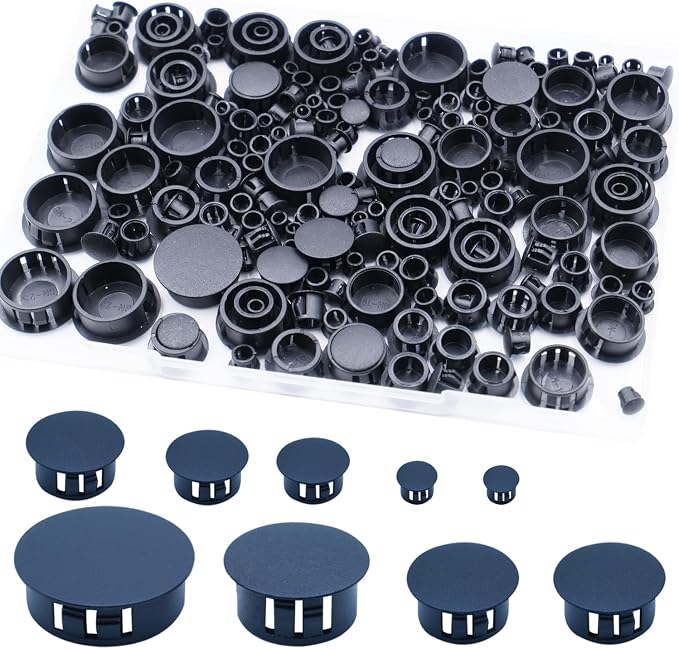 210PCS Plastic Hole Plugs Black Plastic Plug Kit Flush Type Hole Plugs | 9 by uillcuet