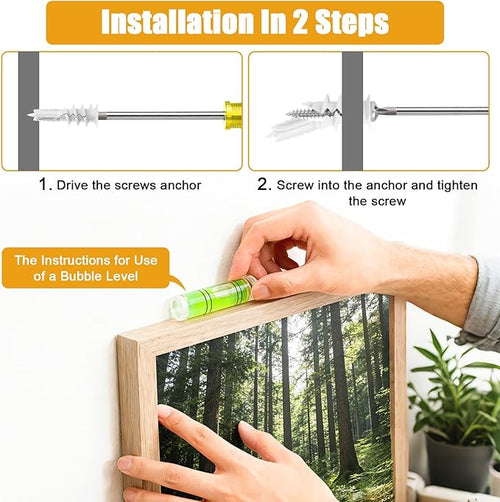 #8 Self Drilling Drywall Anchors and Screws, Heavy Duty Dry Wall Anchors Holds - Image 2