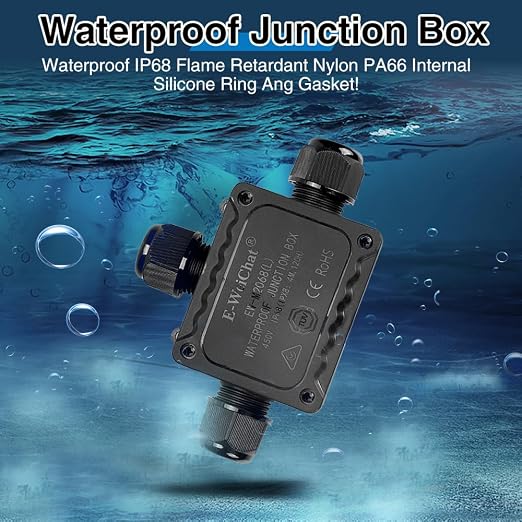 Junction Box Outdoor Waterproof Electrical Box, IP68 Black Outdoor M25 coaxial - Image 2