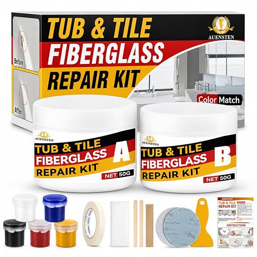 Bath Tub Repair Kit White, FiberglassTub and Shower Repair Kit by ABOUTAUENSTEN