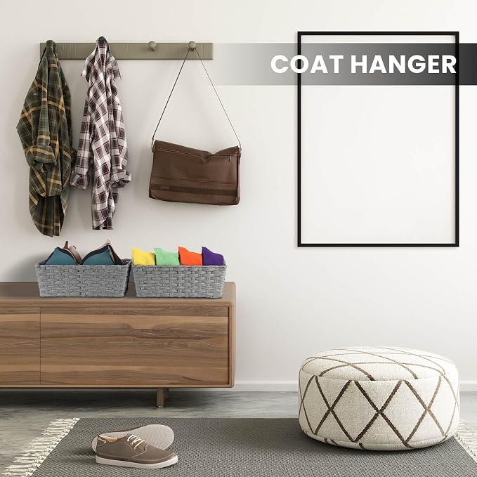 Onlytak Large Wicker Storage Basket, Metal Frame, Washable Waterproof, Woven - Image 6