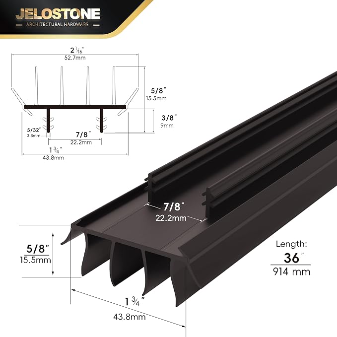 2-Pack 36" Kerf Door Bottom Seal Replacement, SGS & Intertek Tested, Easy - Image 2