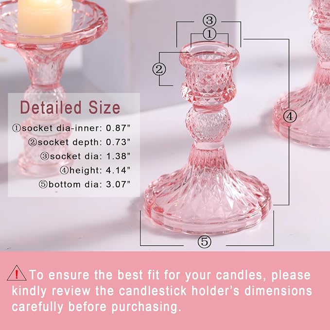 Glass Candle Holder Set of 12, Candle Stick Holder - Image 2