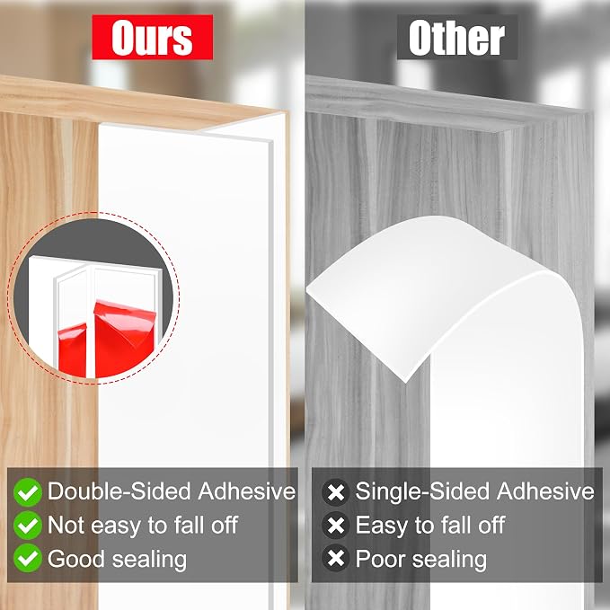 ToLanbbt T-Shaped Door Draft Stopper 1.97 in x 49 FT Silicone Weather Stripping - Image 3