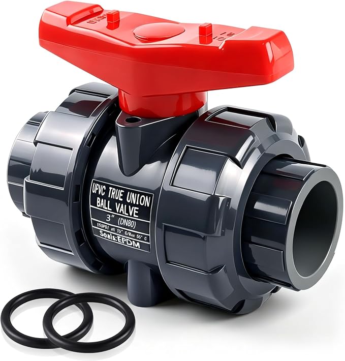 PVC Union Ball Valve, ASTM EPDM O-ring, Slip Socket Ball Valve by Boltigen