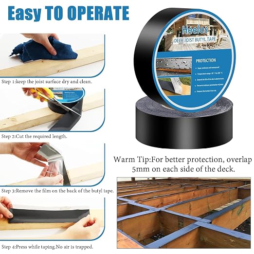 Joist Tape for Decking 2''×50', 16 Pack Weather-Resistant Deck Joist Tape - Image 5