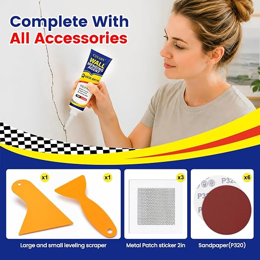 Drywall Repair Kit 3 Tubes, Spackle Wall Repair Paste Kit | 3×100g Putty - Image 4
