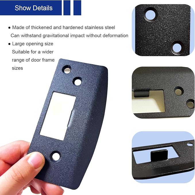 Door Strike Plate, Reinforced Enlarged Striker Plate - Image 6