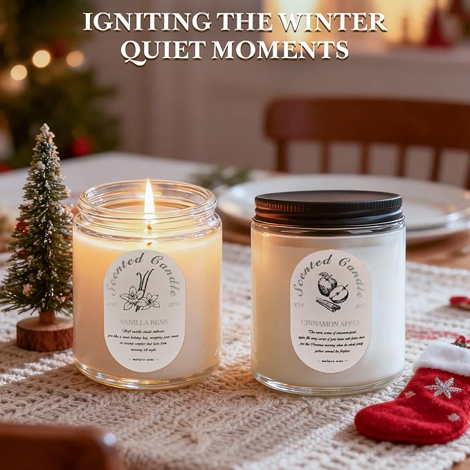 Scented Candle Gift Set, 4 Pack 28oz Soy Wax Aromatherapy Candles | Cinnamon - Image 6