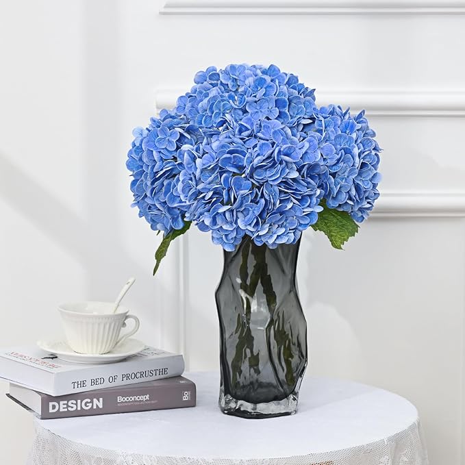 3Pcs 21in Latex Real Touch Hydrangea Artificial Flowers | Lifelike Large - Image 8