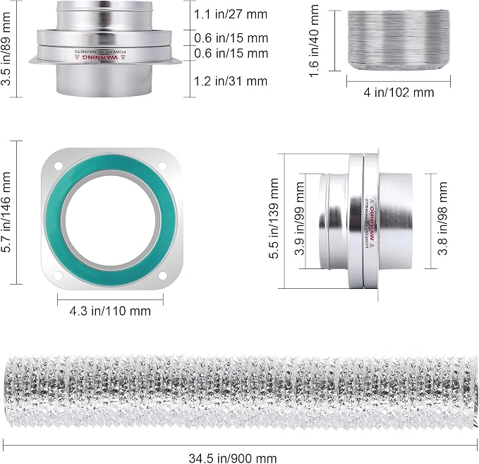 Magnetic Dryer Vent Connector Kit Dryer Vent Hose Coupling Quick Connector - Image 6