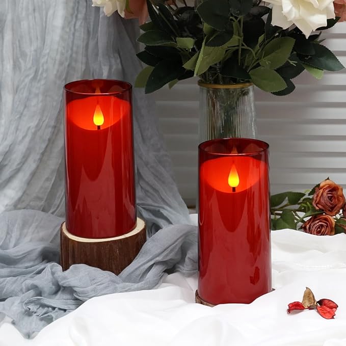 NURADA Flameless Candles with Remote Timer: 3D Wick Battery Operated Led Pillar - Image 5