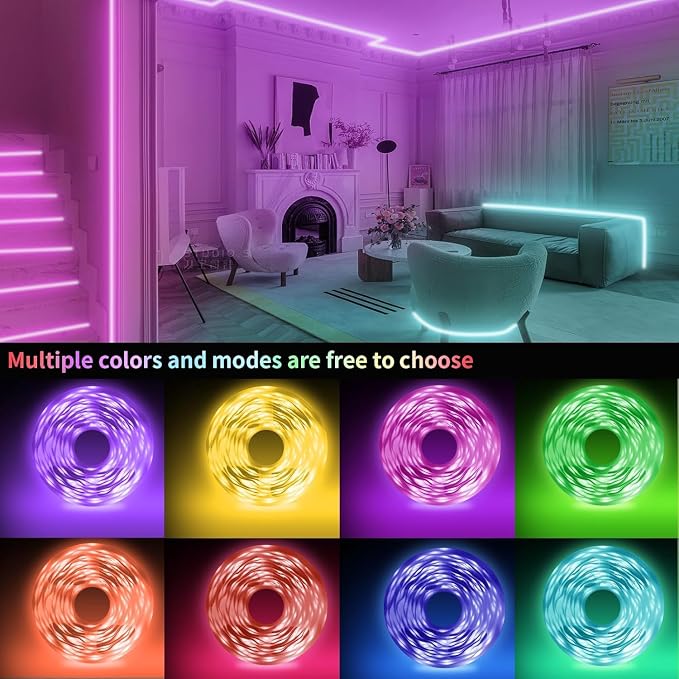 KSIPZE Led Lights for Bedroom 48ft Led Strip Lights - Image 5