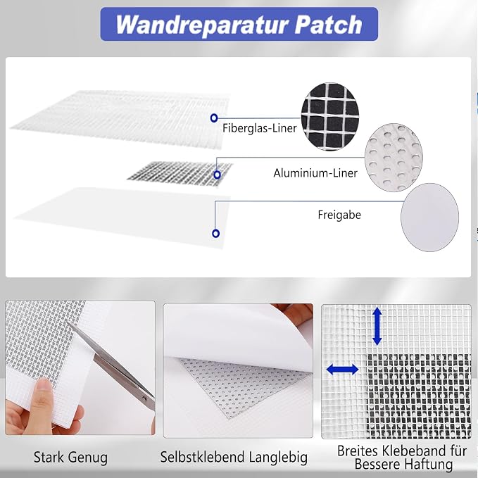 SEISSO Drywall Repair Kit, Wall Mending Agent*3, Wall Patch*4, Scraper and - Image 4