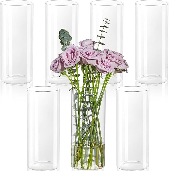 7pcs Glass Cylinder Vases for Centerpieces by TumblerHome