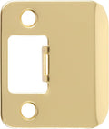 Round Corner Extended Lip Strike Plate, 2-1/4" x 1-1/2", Polished Brass by StoneHarborHardware