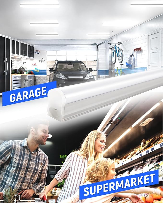 4FT T5 LED Shop Light, 2300LM Linkable LED Integrated Fixture, Garage Ceiling - Image 9