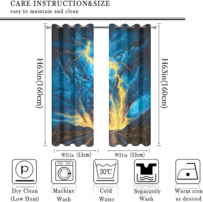 Fantasy Lightning Road Blackout Curtains - Image 2