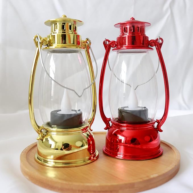 Mini Lanterns 6 Pcs LED Small Indoor Golden Decorative Outdoor Hanging Candle - Image 9