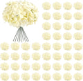 Auihiay 64Pcs Champagne Artificial Hydrangea Flowers, Silk Hydrangeas | Full by Auihiay