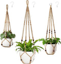 Mkono 3 Pack Macrame Plant Hangers Hanging Planters by Mkono