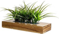 MyGift Large Artificial Green Grass Plants Potted in 14 Inch Premium Acacia by MyGiftHome