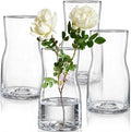 Elsjoy 4 Pack 7 Inch Clear Glass Vases by Elsjoy