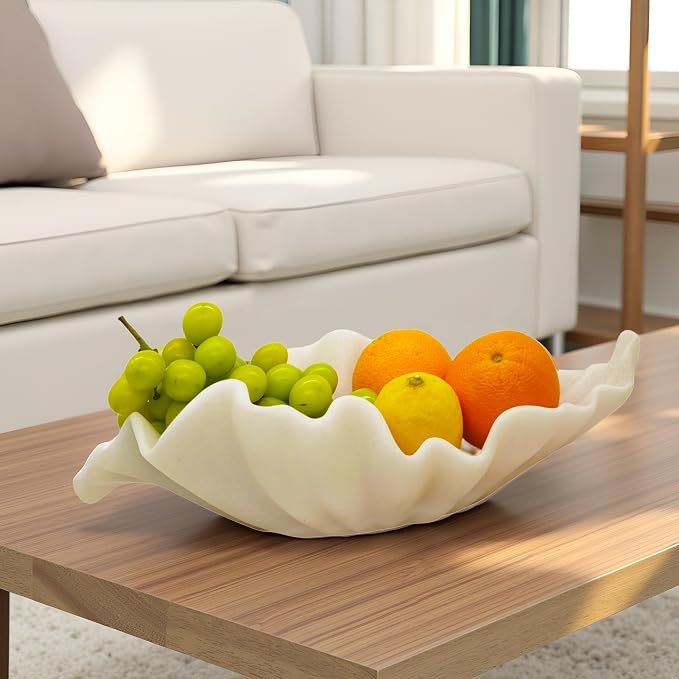 Off-white Large Decorative Bowl - Image 4