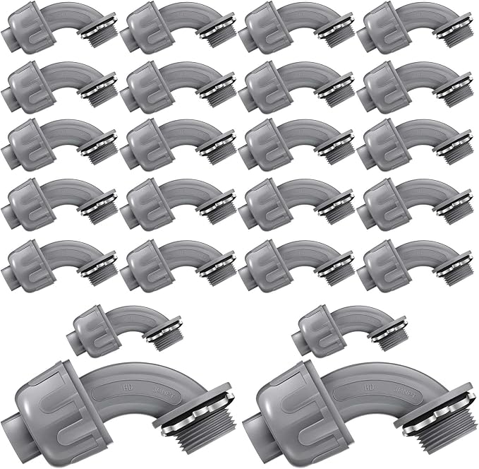 Liquid Tight Connector 3/4 Inch 90 Degree Non Metallic Flex Electrical Conduit by Maitys
