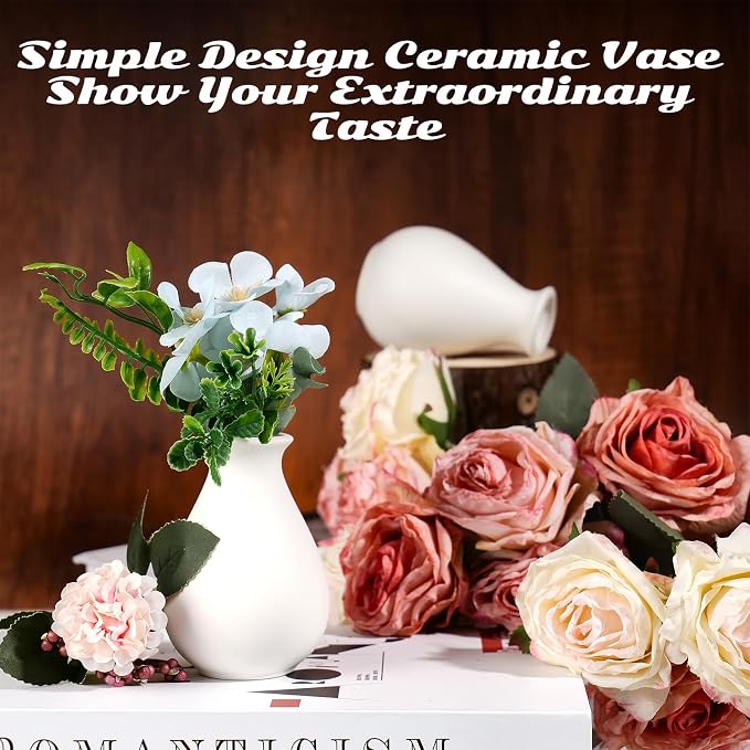 15 Pack White Ceramic Bud Vases Bulk, 3.9 Inch Premium Boho Small Flower Vases - Image 6