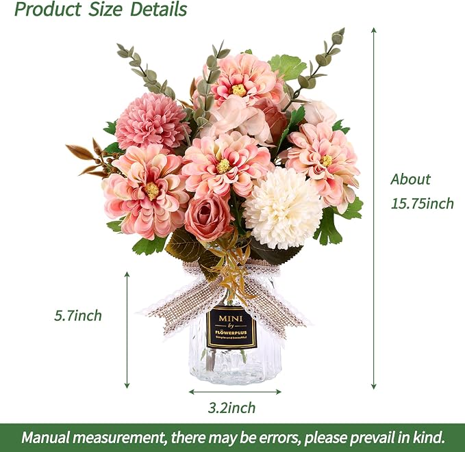 CEWOR Fake Flowers in Vase, Artificial Flowers - Image 2