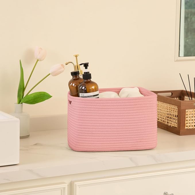 OIAHOMY 4 Pack Storage Baskets for Organizing 15L Cube Storage Bins Pink | - Image 5
