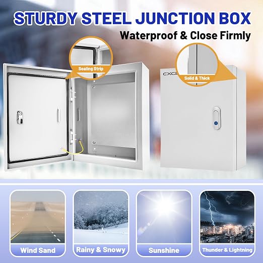 Electrical Junction Box 16x12x6, NEMA 4X IP66 Steel Enclosure Box | 1.5mm steel - Image 3