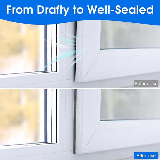 33 Ft Weather Stripping Door Seal, Self-Adhesive Door Insulation Strip | Window - Image 5