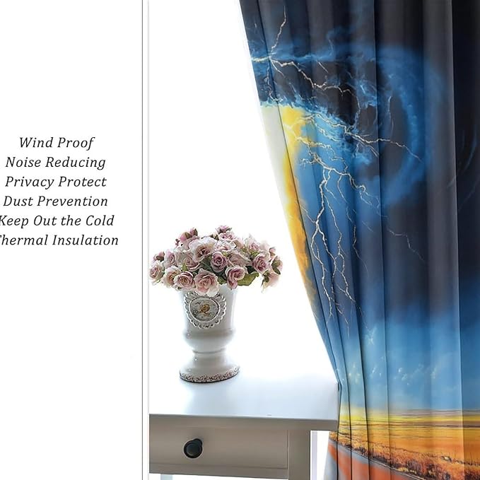 Gothic Tornado Clouds Road Blackout Curtains - Image 5