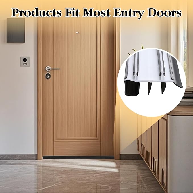 2 Pcs 36" Vinyl Replacement Door Bottom, Double Bubble Kerf Door Sweep Door - Image 5