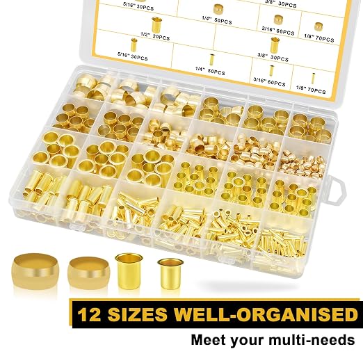 Siptenk 520PCS Brass Compression Sleeves Ferrules Inserts Fittings Kit | 6 - Image 6