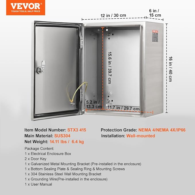 Steel Electrical Box, 304 Stainless Steel Electrical Enclosure Box, - Image 7