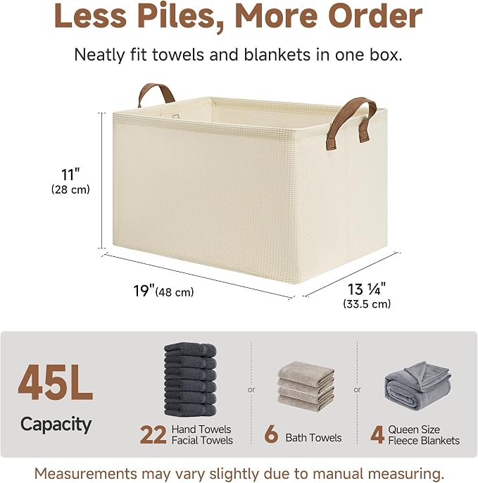StorageWorks 45L Closet Storage Bins, Storage Baskets, - Image 6