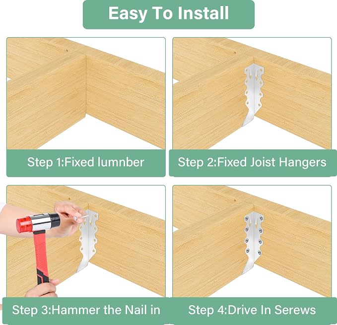 2x6 Joist Hangers 25PCS 18Gauge Rafter Bracket Double Shear Hanger | Joist - Image 5