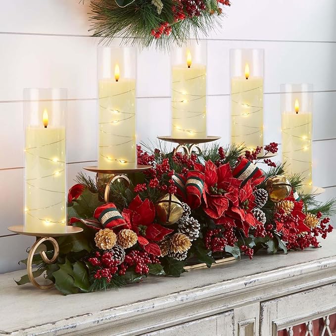 Pack of 5 Ivory Flickering Flameless Candles Battery Operated - Image 6