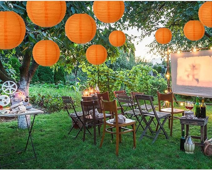 BEISHIDA Orange Paper Lanterns 10Pcs 4/6/8/10/12 Inch Round Chinese Lamp | - Image 4