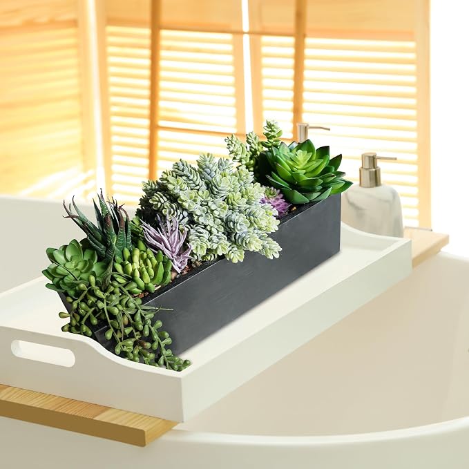 Winlyn 14" Artificial Succulent Plants Arrangement Assorted Faux Succulents in - Image 4