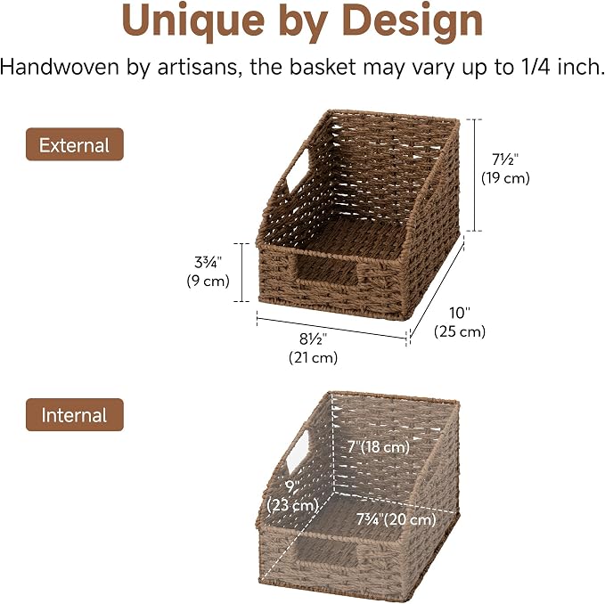 StorageWorks Wicker Baskets for Organizing, Handwoven Wicker Storage Baskets - Image 2