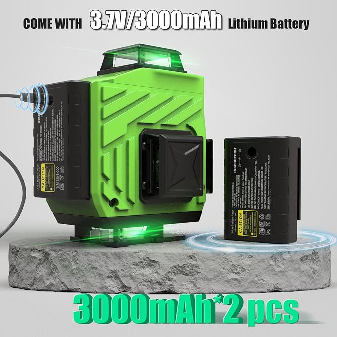 16 Line laser level 360 Self Leveling, 4x360 Cross Line 4D Green Beam Lazer - Image 3