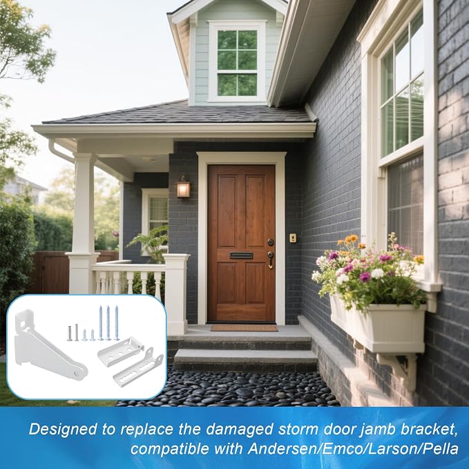 Reinforced Storm Door Closer Bracket Kit, Heavy-Duty Screen Door Closer - Image 7