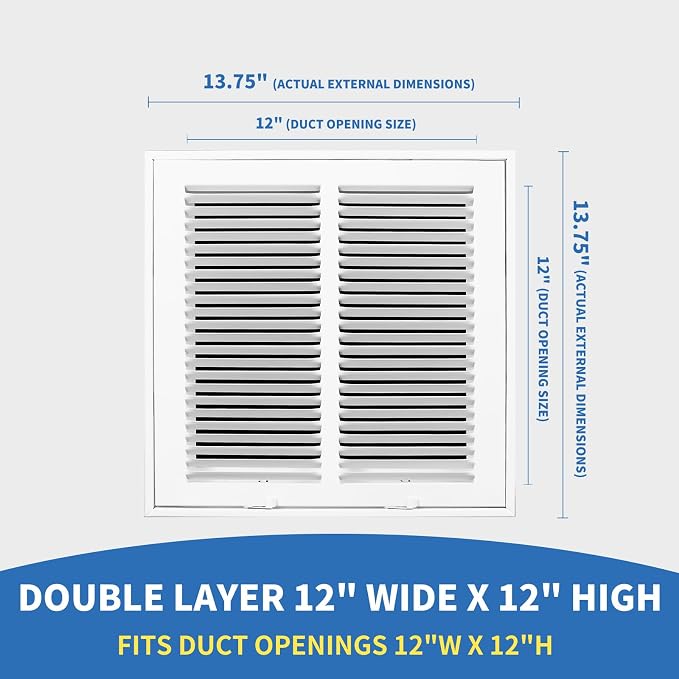 12x12 Return Air Grille, Return Air Vent Cover - Image 2